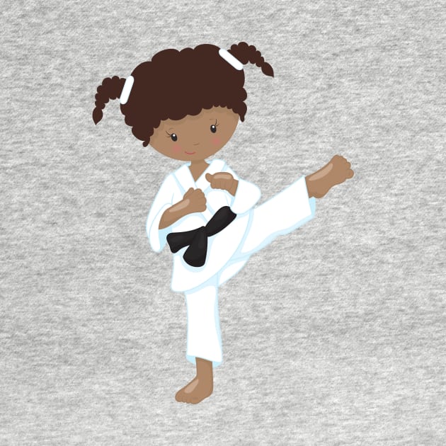 African American Girl, Karate Girl, Black Belt by Jelena Dunčević